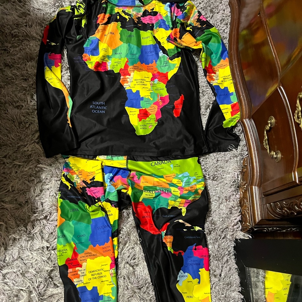 Bricks Built Multicolor Map Print Set Hoodie And … - image 6